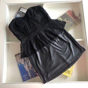 Gently Used Black Mini Dress with Lace Preplum
